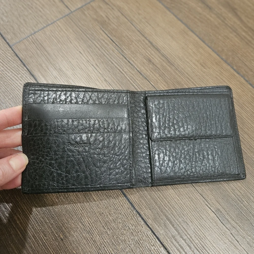 BURBERRYS Vintage Black Leather Bi-Fold Wallet | Mint Condition